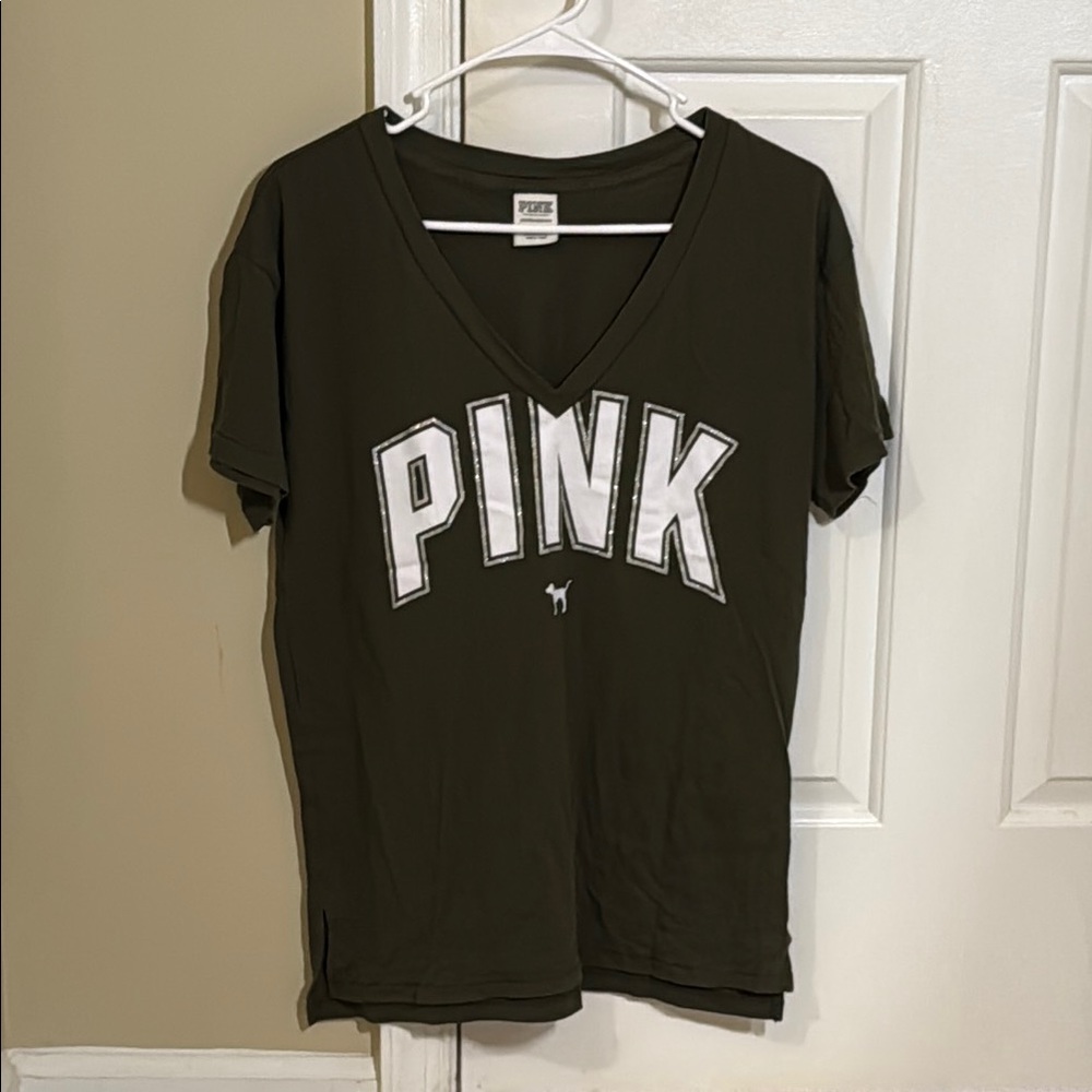 PINK Victoria's Secret Olive Tee